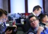 Stocks fall with bond yields after US economic data
