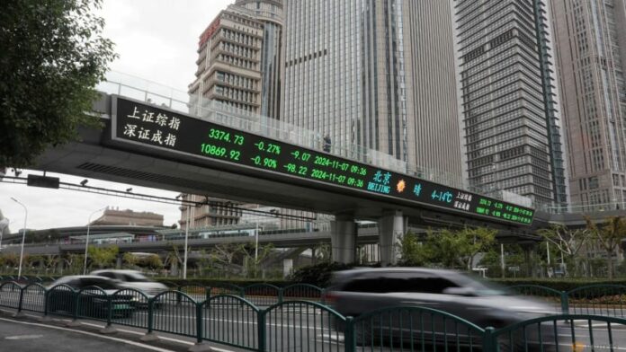 Asian stocks struggle as China support plan falls flat, bitcoin hits record