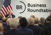 Trump defends tariffs, meets corporate America as economic fears nip stocks