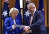 Australia, EU agree sweeping new trade pact eight years in the works