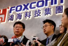 Foxconn first-quarter revenue jumps, company cautions on geopolitics